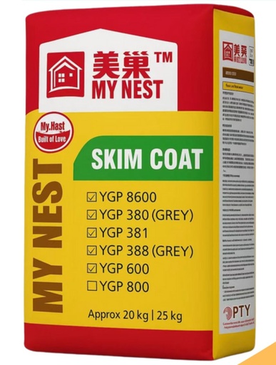 MYNEST SKIM COAT YGP-380 (GREY)   *25KG/BAG